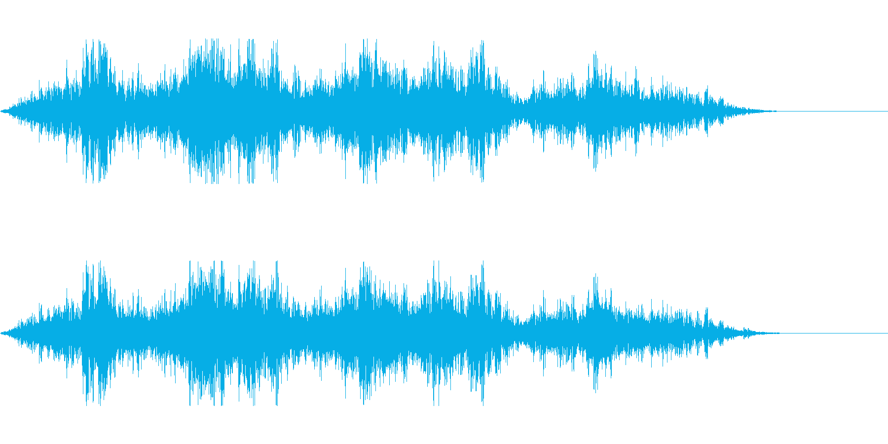 吹きつける風の音の再生済みの波形