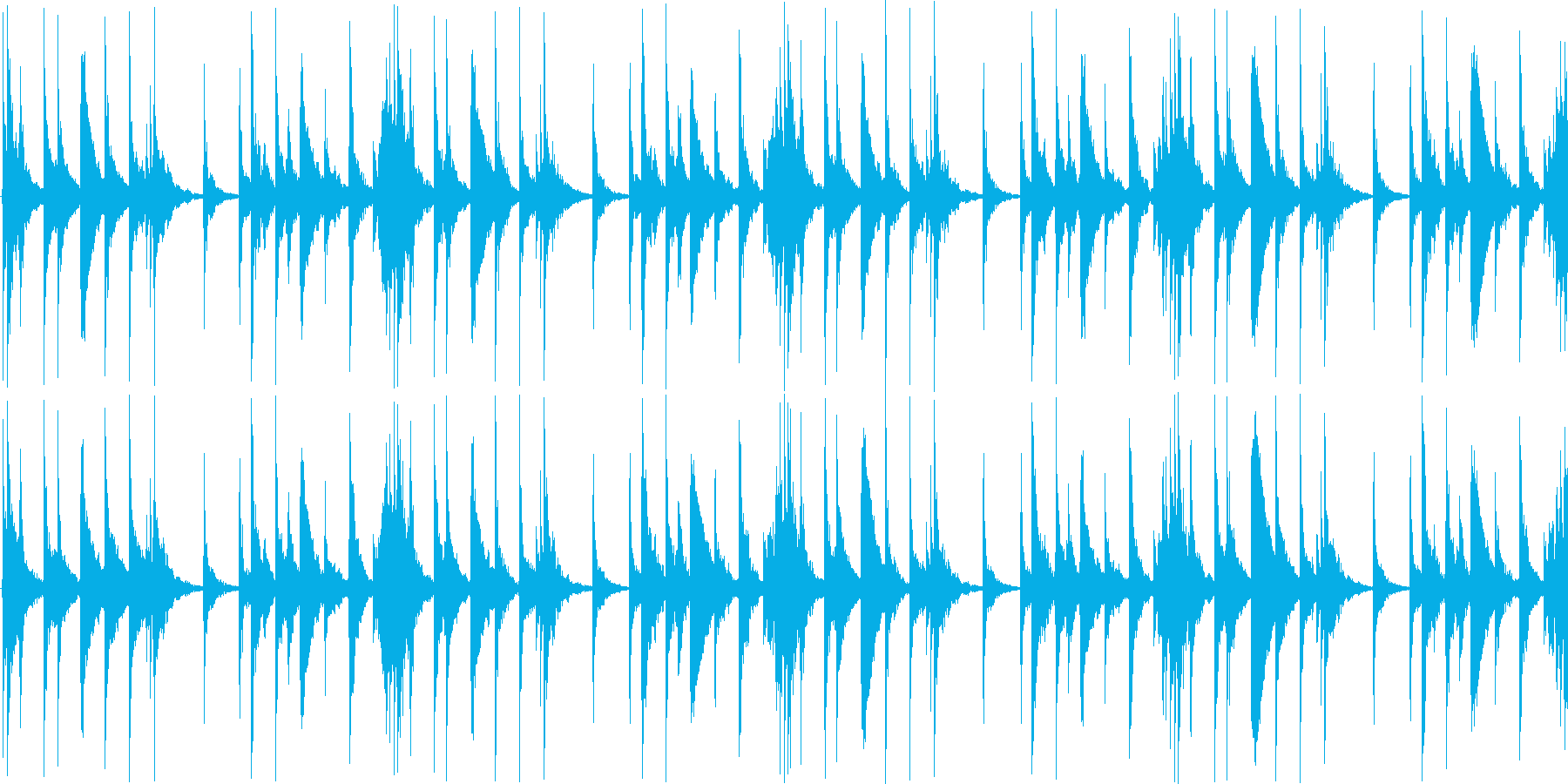 ハウスのリズムを基本にした楽曲です。の再生済みの波形