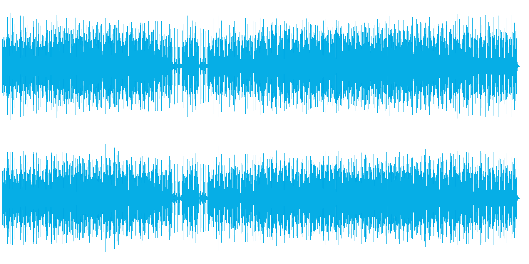 ほのぼのとした快適リズムのミュージックの再生済みの波形