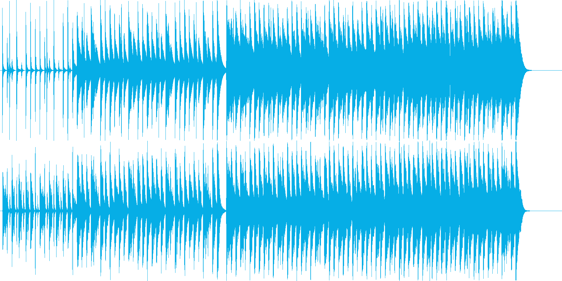 テンポの良い楽しく明るいBGMの再生済みの波形