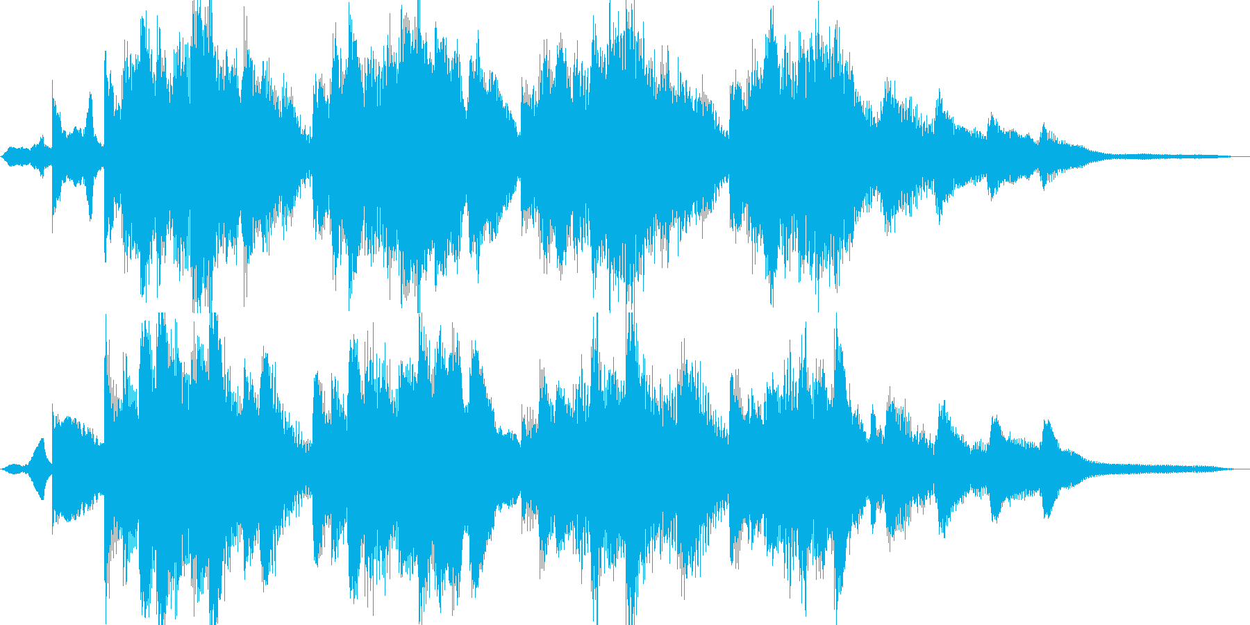映像作品向け音楽の再生済みの波形