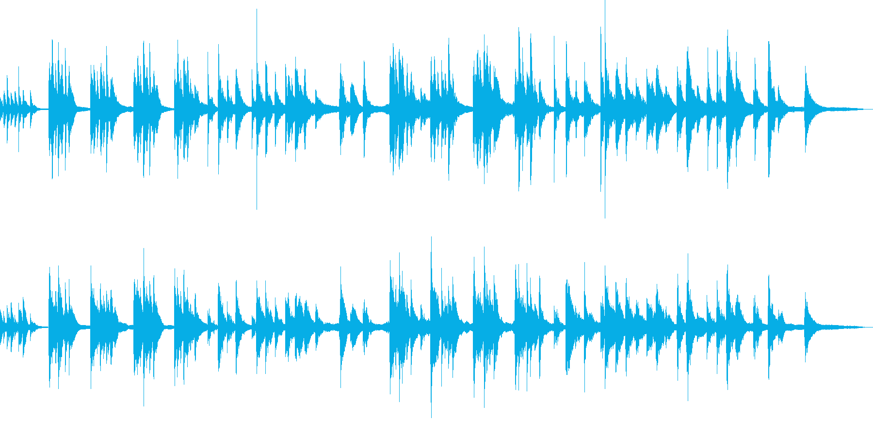 アートな雰囲気のピアノ曲の再生済みの波形