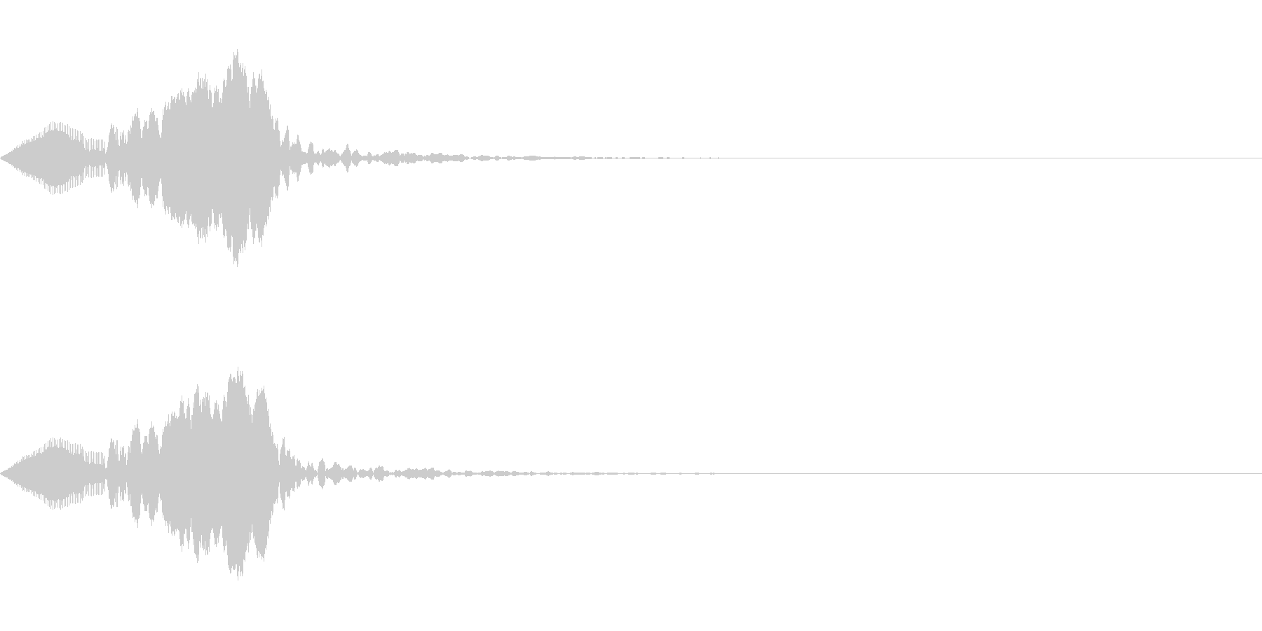 クリック、ボタン、アタック音(ぷわん)の未再生の波形