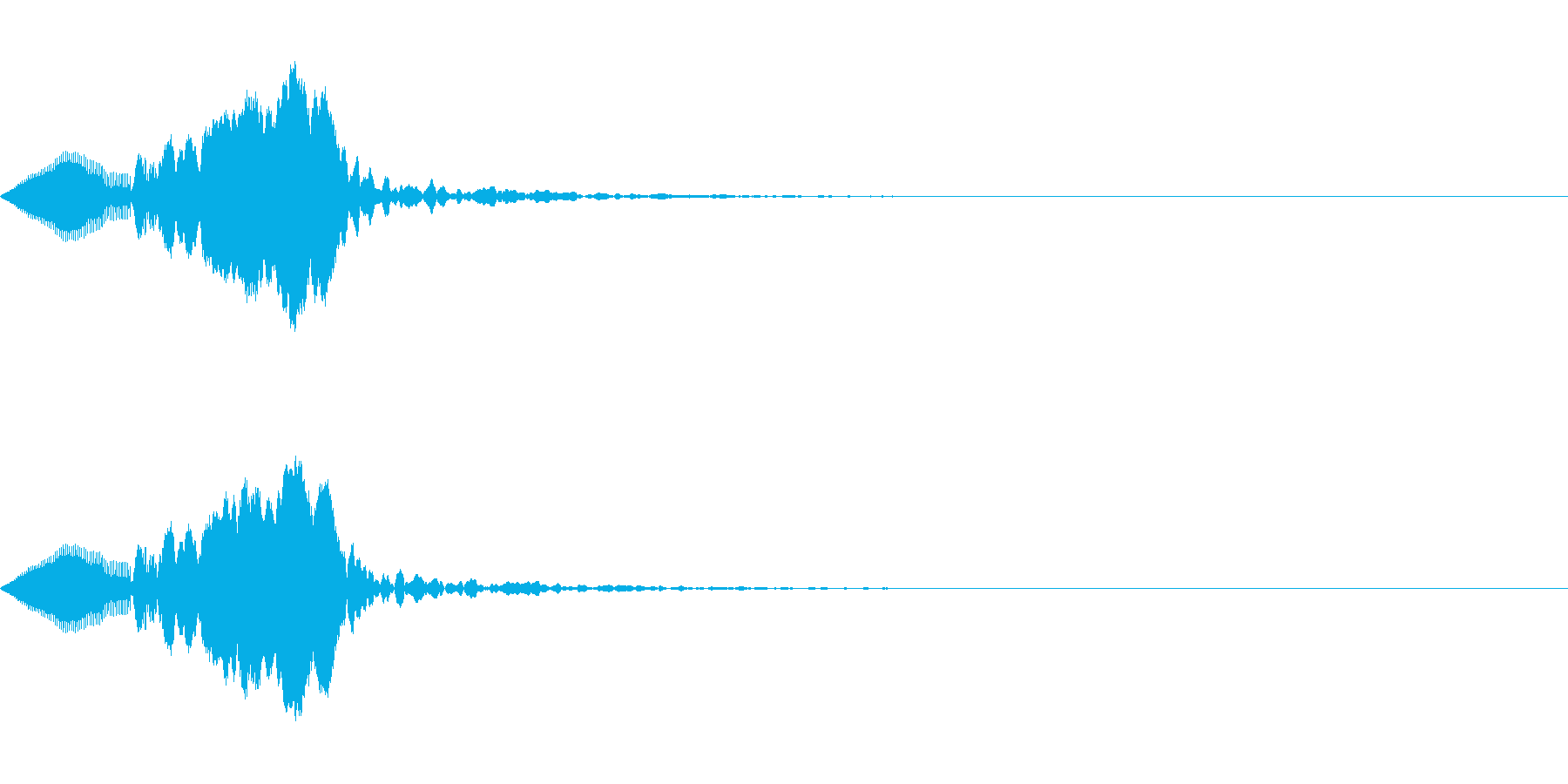 クリック、ボタン、アタック音(ぷわん)の再生済みの波形