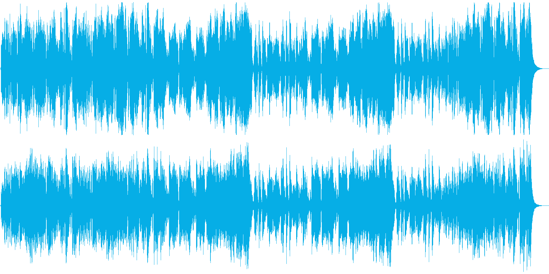 壮大で優しさのあるオーケストラの曲の再生済みの波形