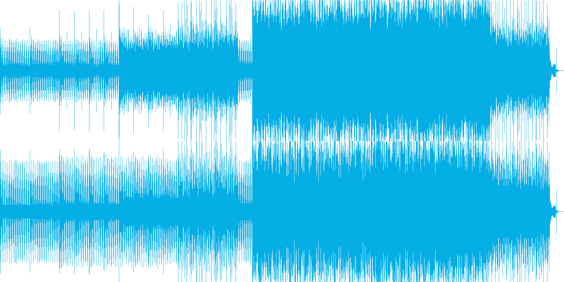 恐怖を煽るシーンにの再生済みの波形
