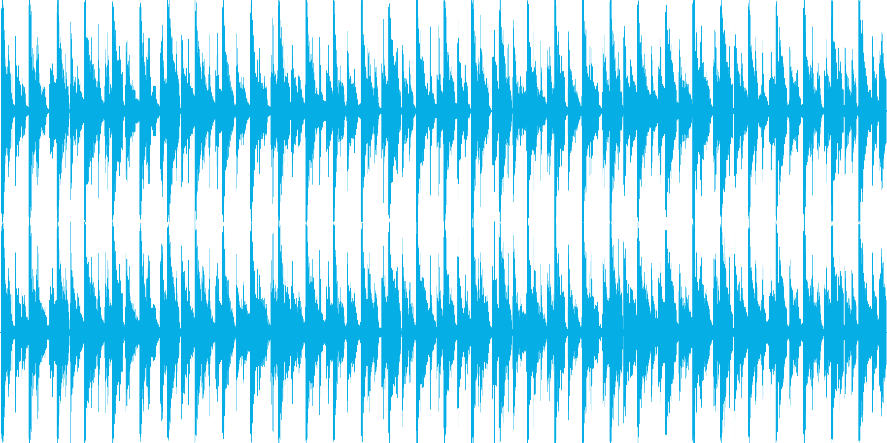 ハウス風のリズムを基調としたループ楽曲…の再生済みの波形