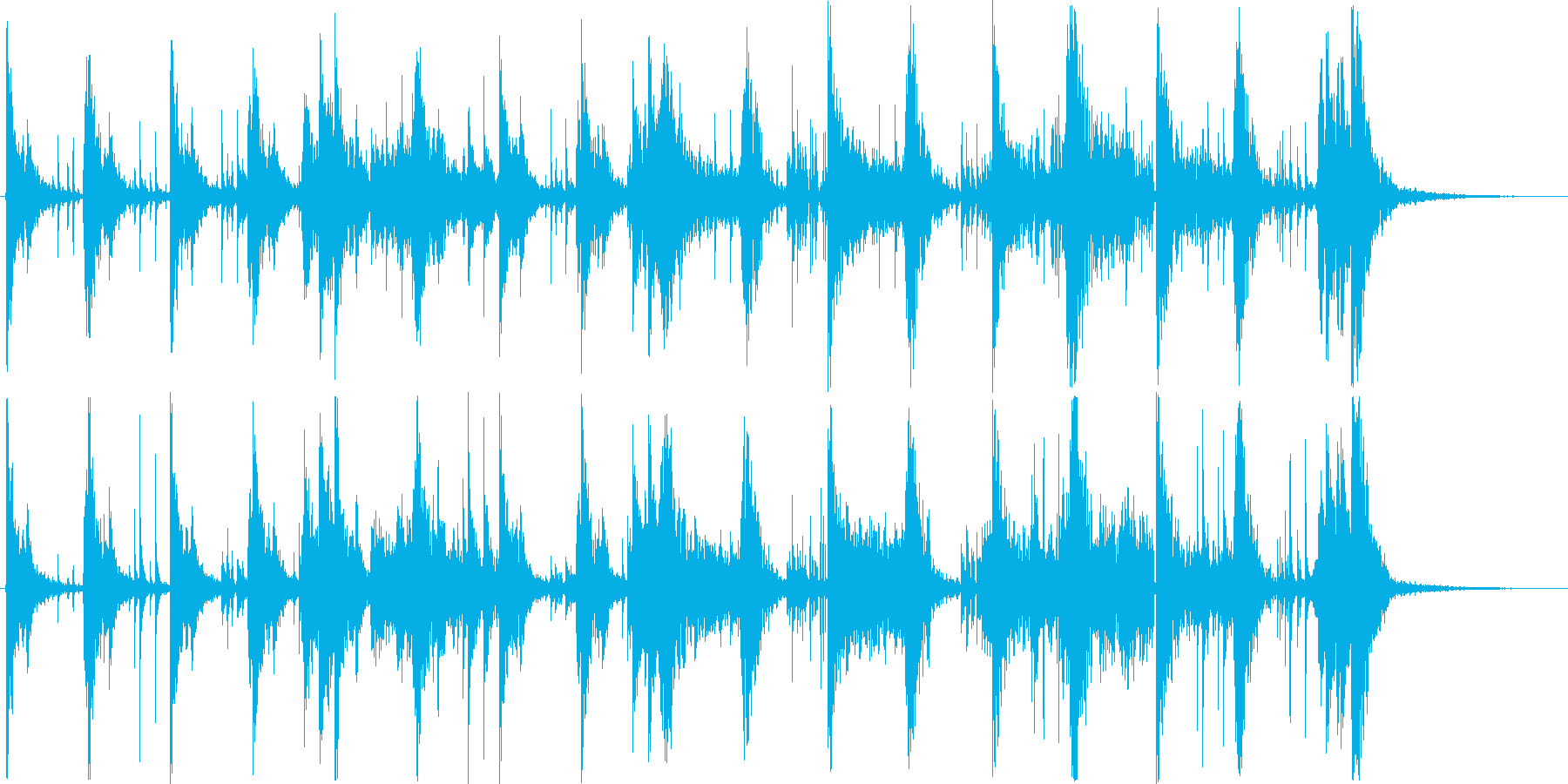 ギターと打楽器の緊迫感のあるスロー曲ですの再生済みの波形