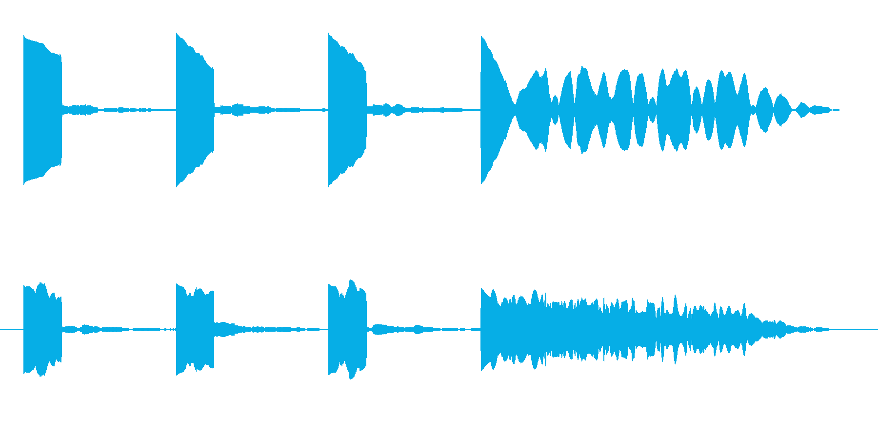 カウントダウン効果音 プップップップーの再生済みの波形