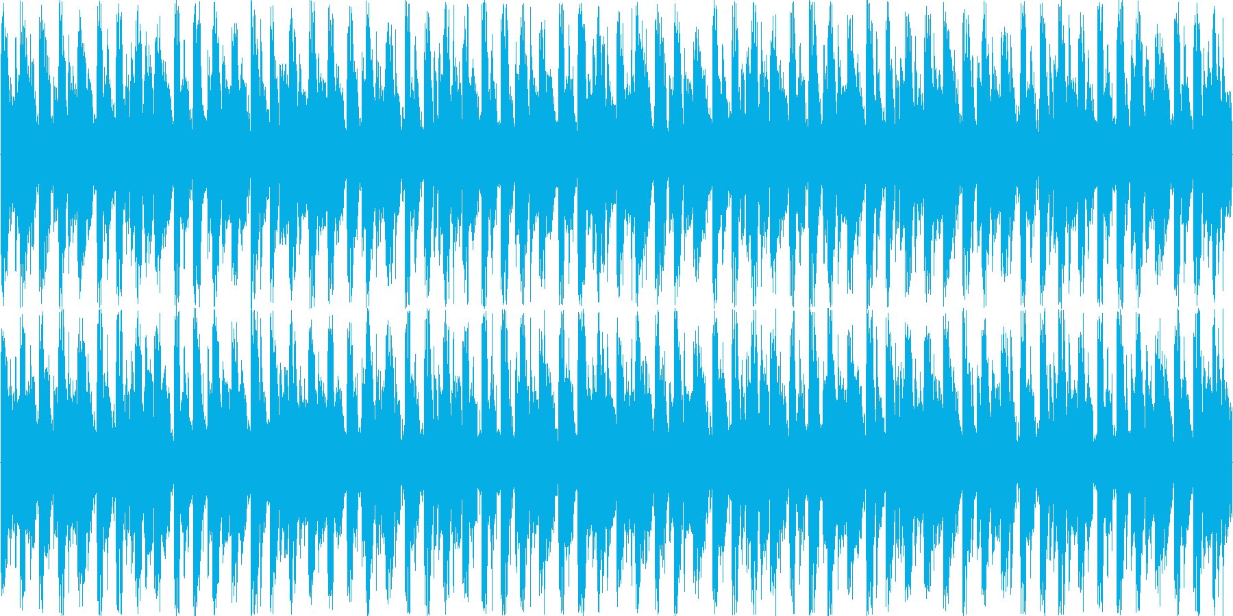 細かく刻まれたリズムをもとにした楽曲で…の再生済みの波形