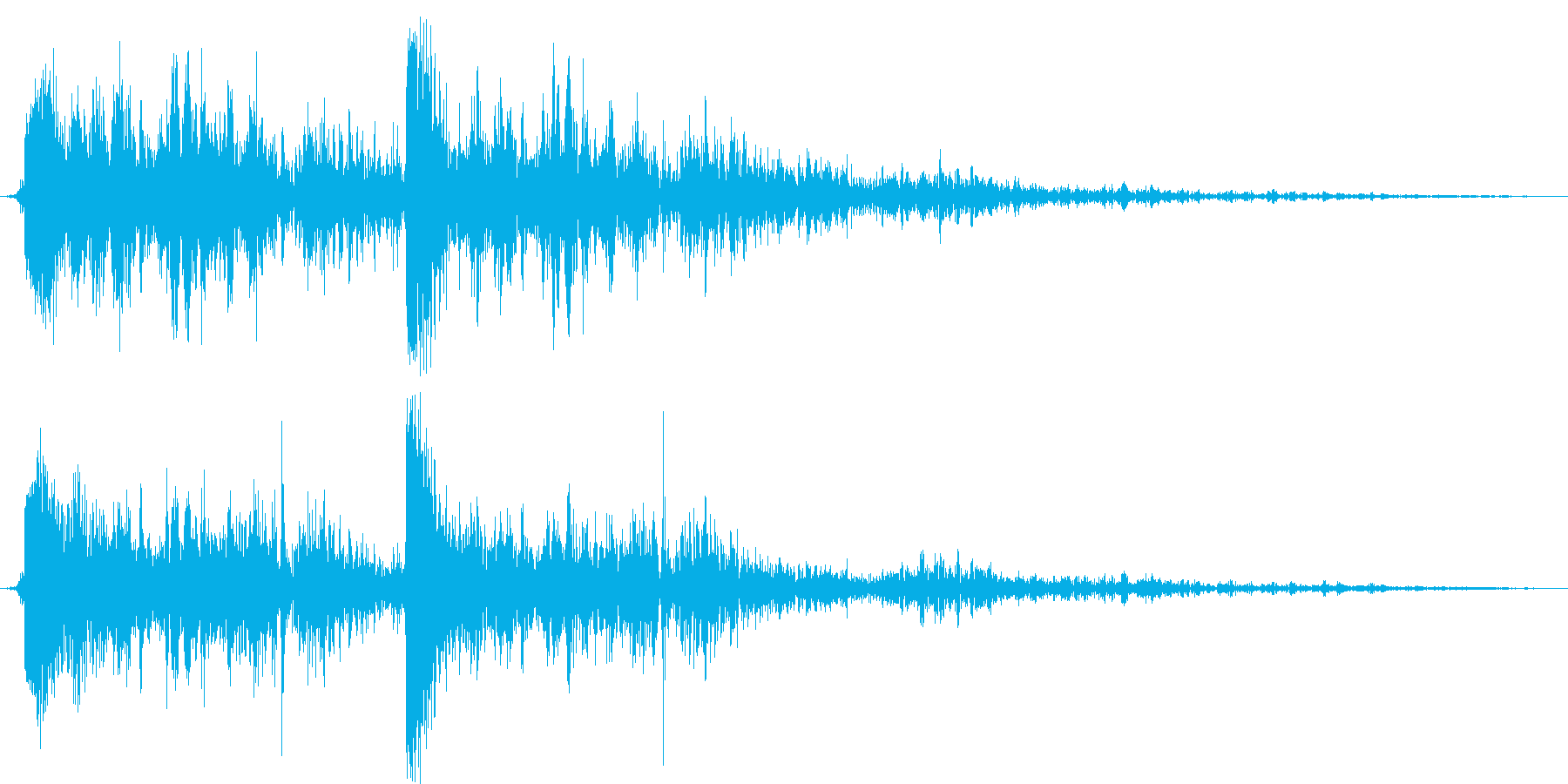 【銃声音004】銃の発射発砲音(2連射)の再生済みの波形