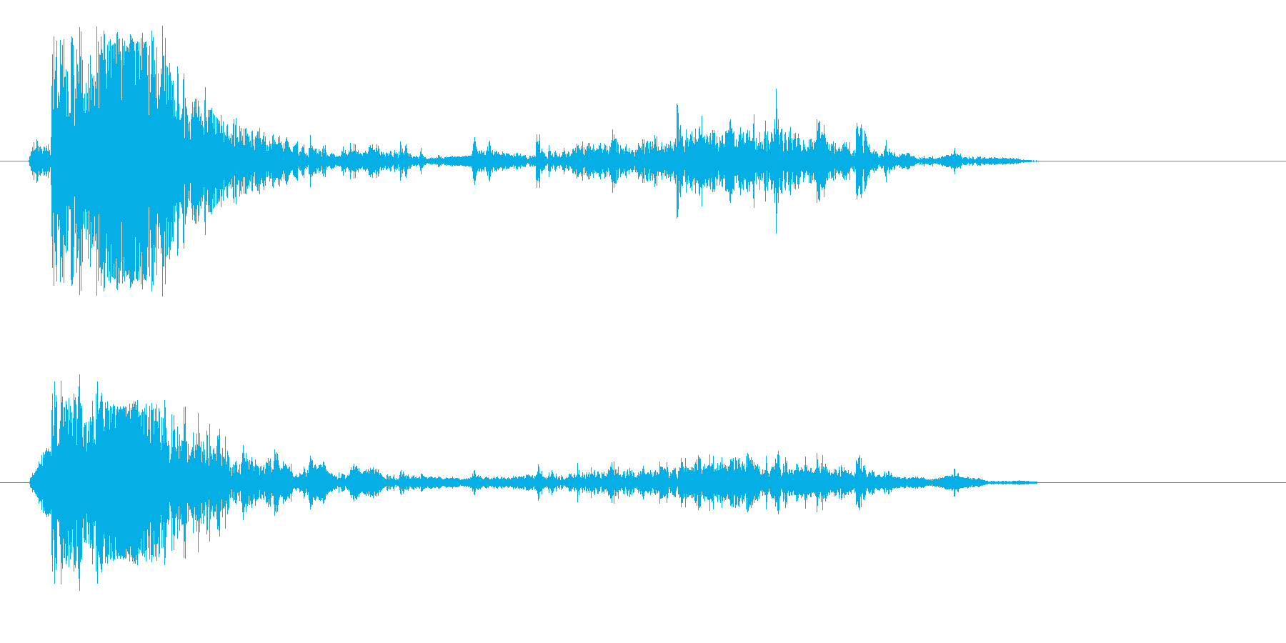 サクッという砂を叩く音の再生済みの波形