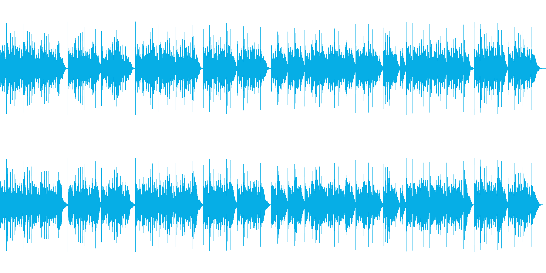 ほのぼのとしたオルゴール曲の再生済みの波形
