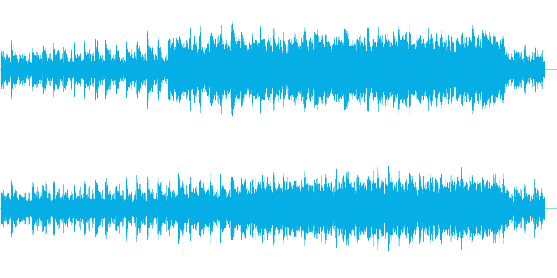 恋愛映画のオープニング風のピアノ曲の再生済みの波形