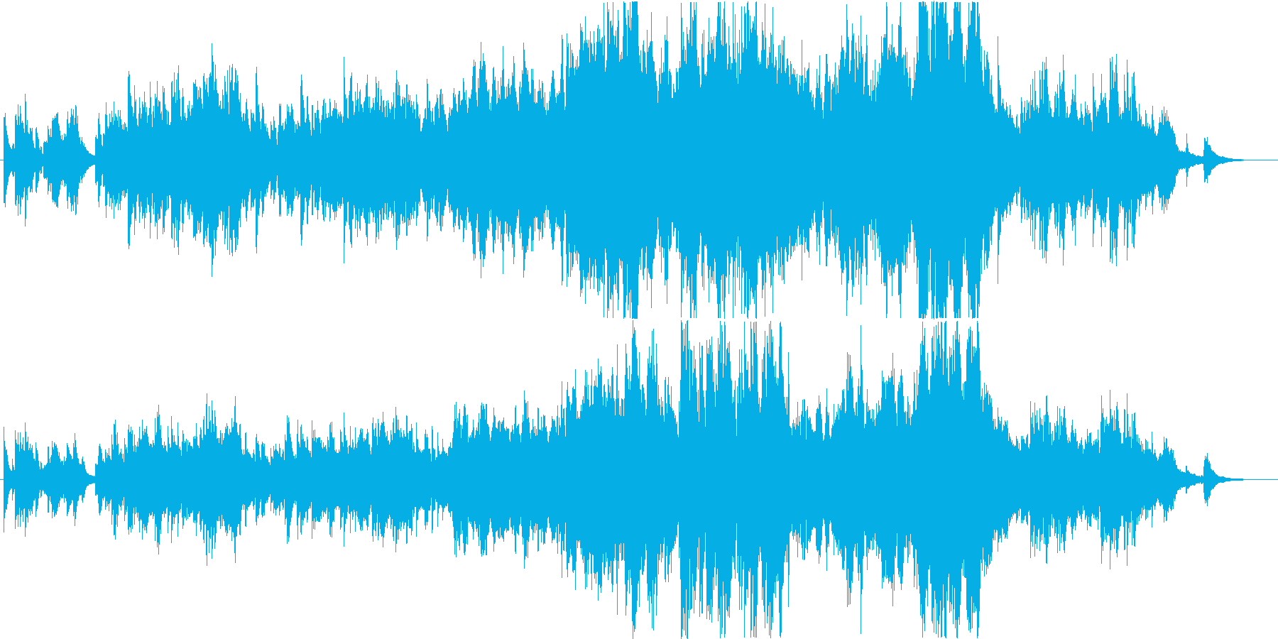 ピアノ連弾とストリングスの曲の再生済みの波形