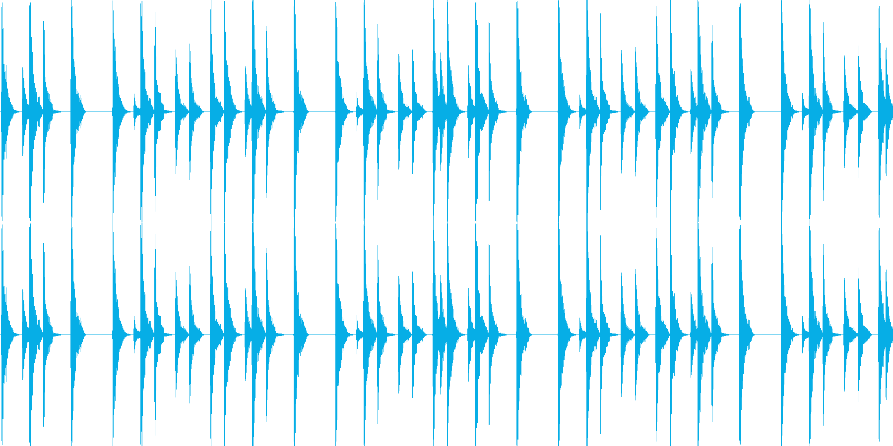 ハウスのリズムを基本にした楽曲です。の再生済みの波形