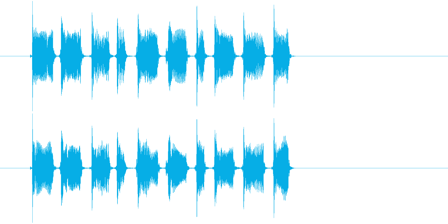 サンバホイッスルの音の再生済みの波形