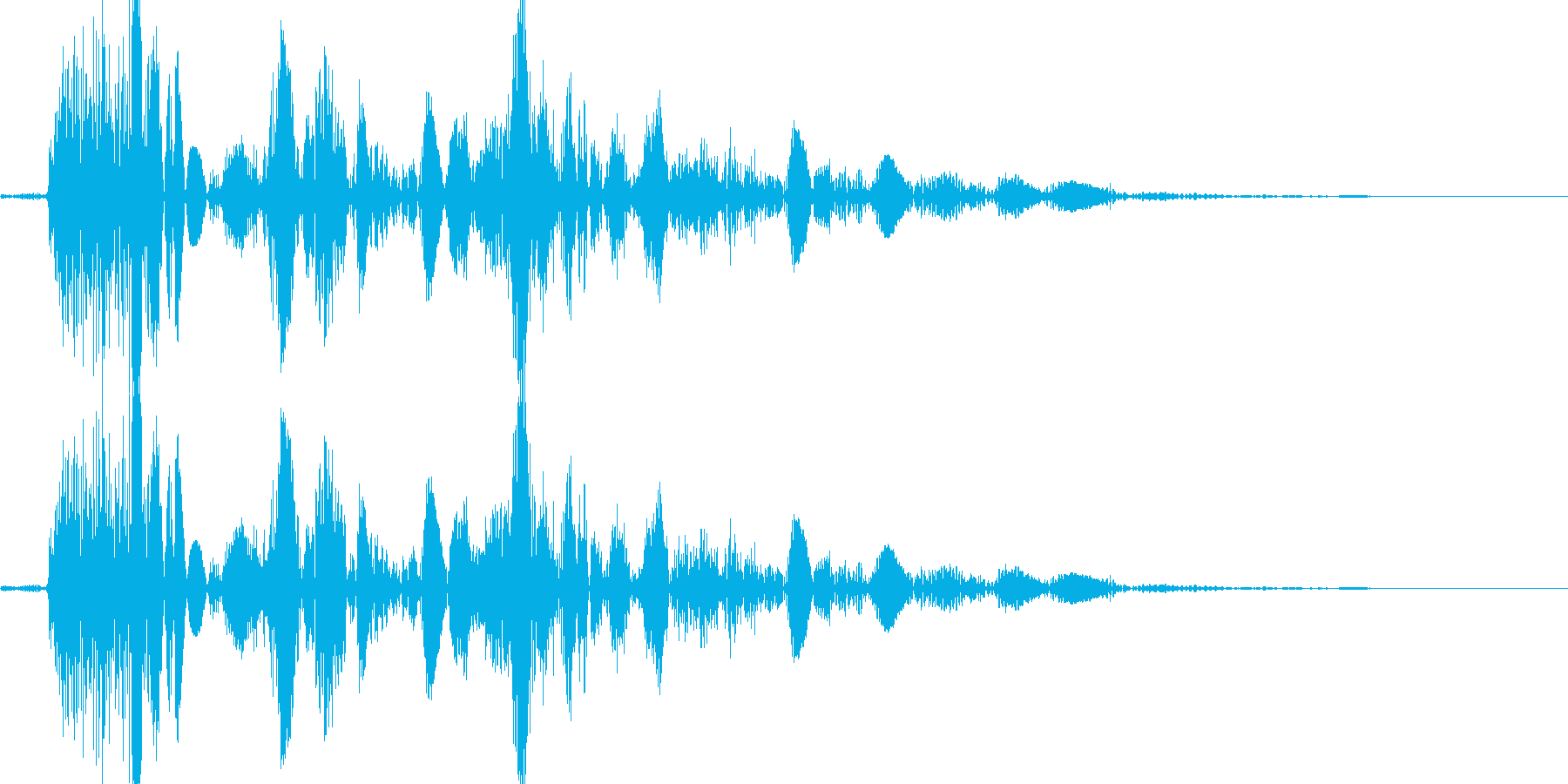 必殺風の殴り音の再生済みの波形