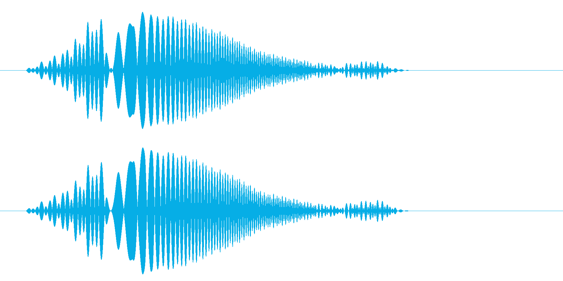 泡がはじけるような短めの効果音の再生済みの波形