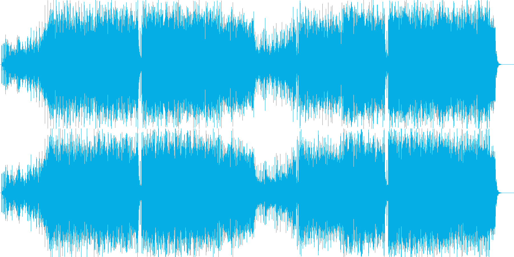 ノリノリのユーロビートのオリジナル体操曲の再生済みの波形