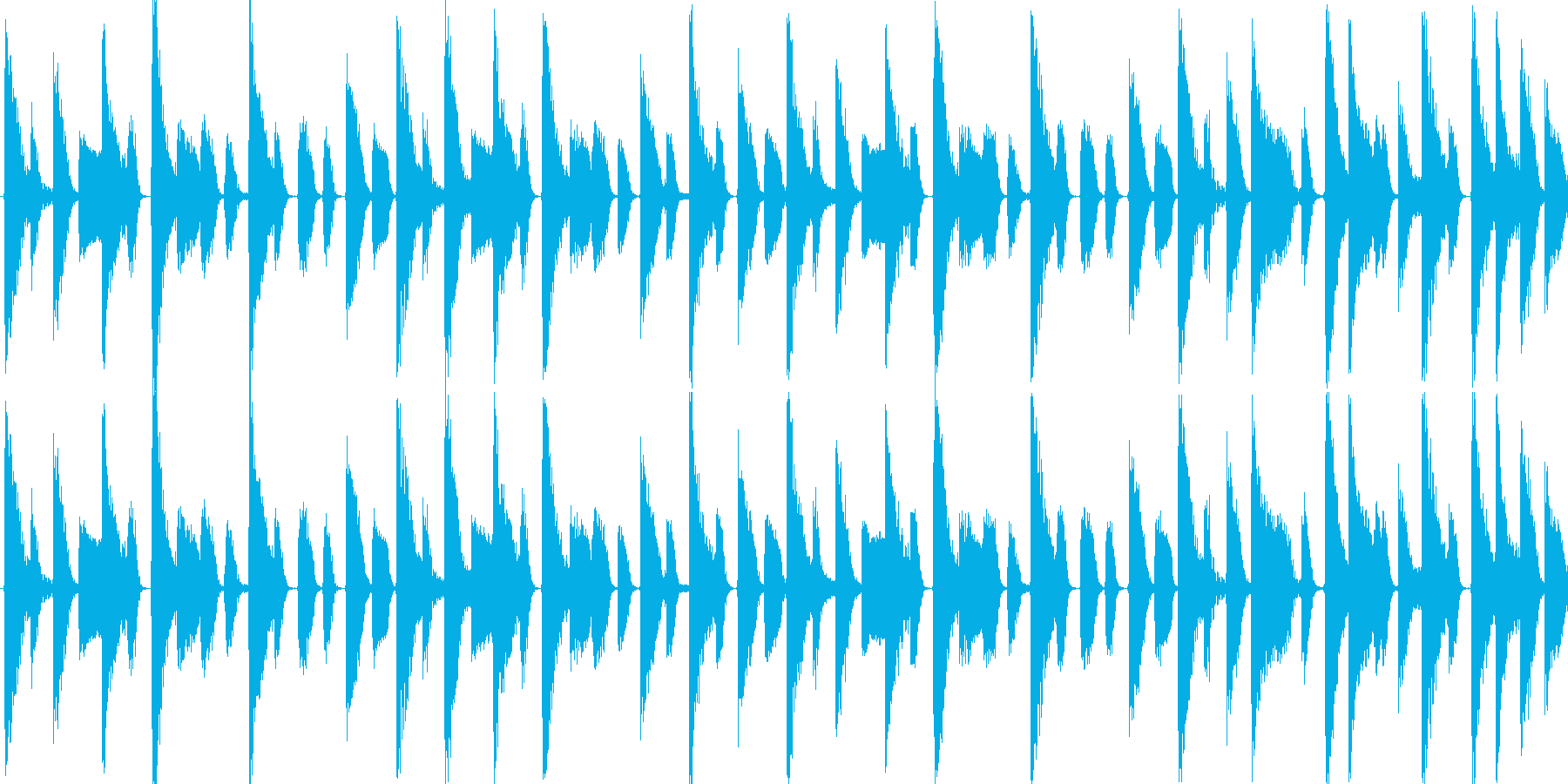電子的な音で繰り返される楽曲です。の再生済みの波形