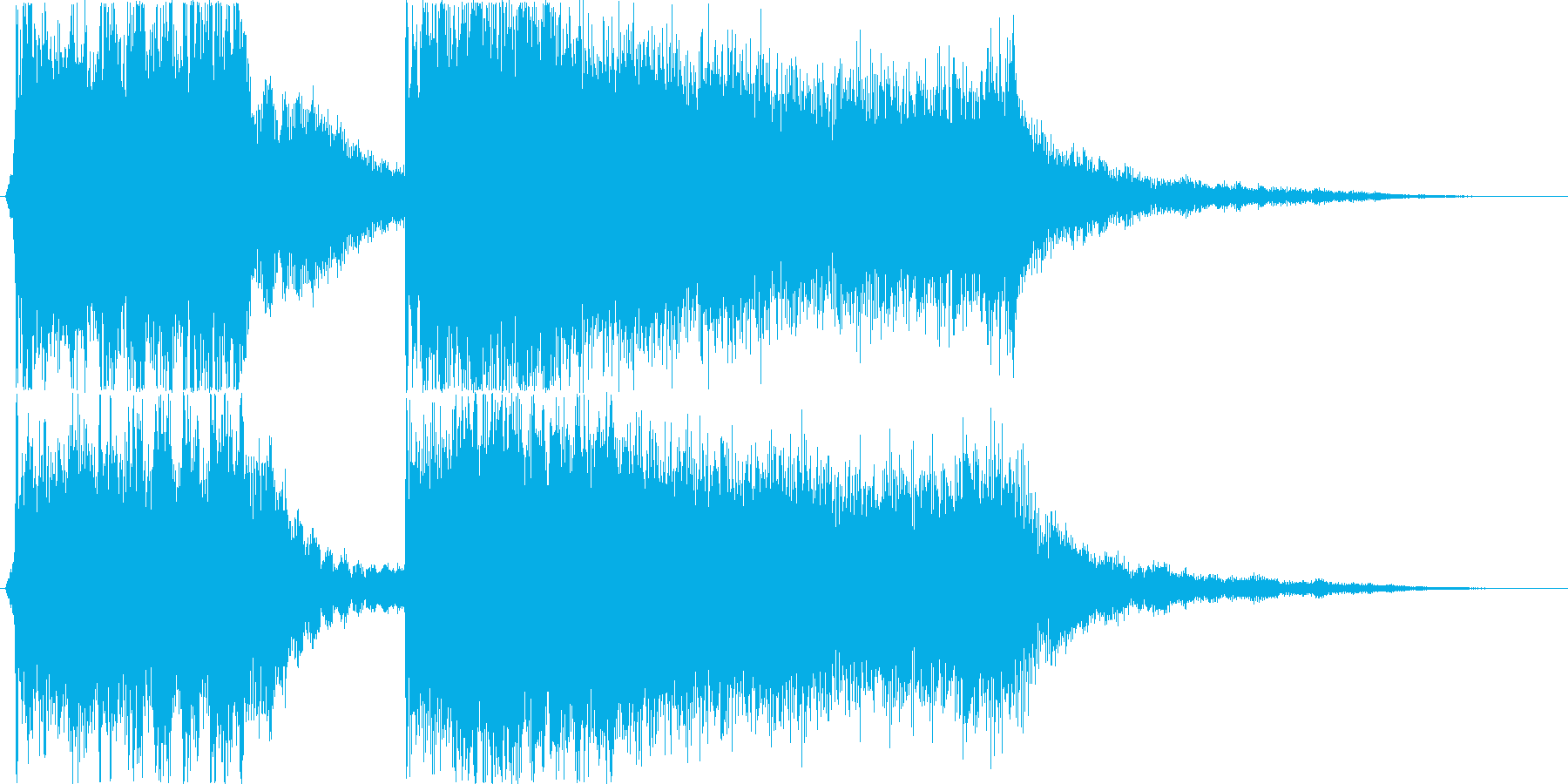 スリリングなstringsと衝撃音の再生済みの波形
