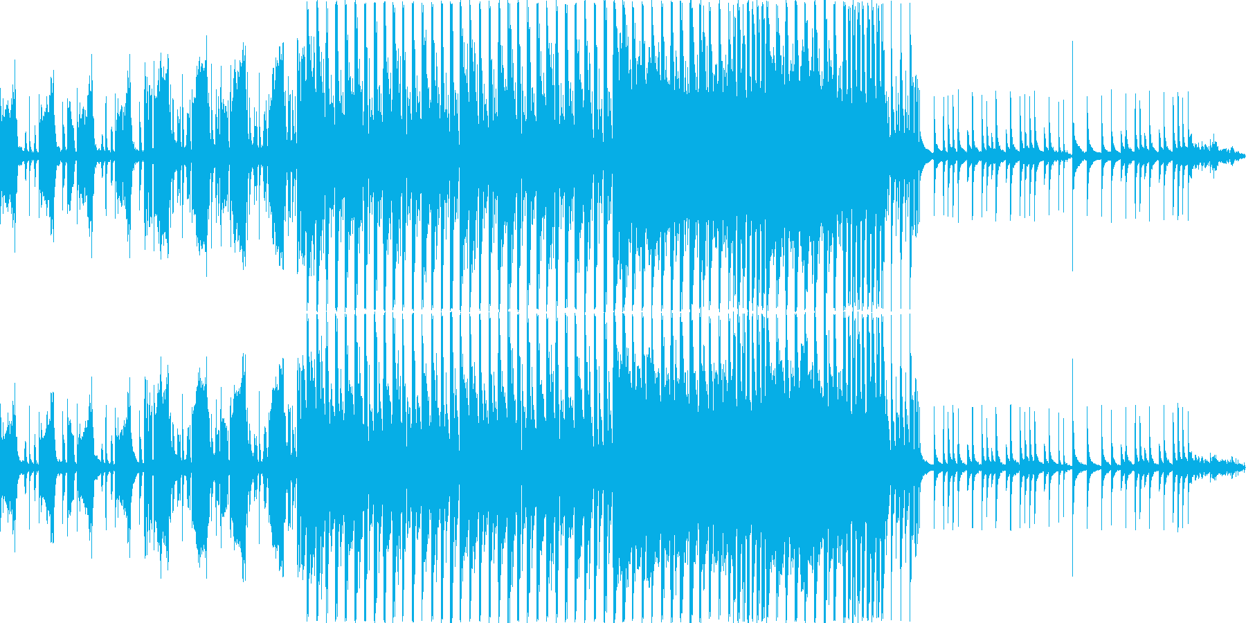 楽しいエンディング曲。クイズ番組風の再生済みの波形