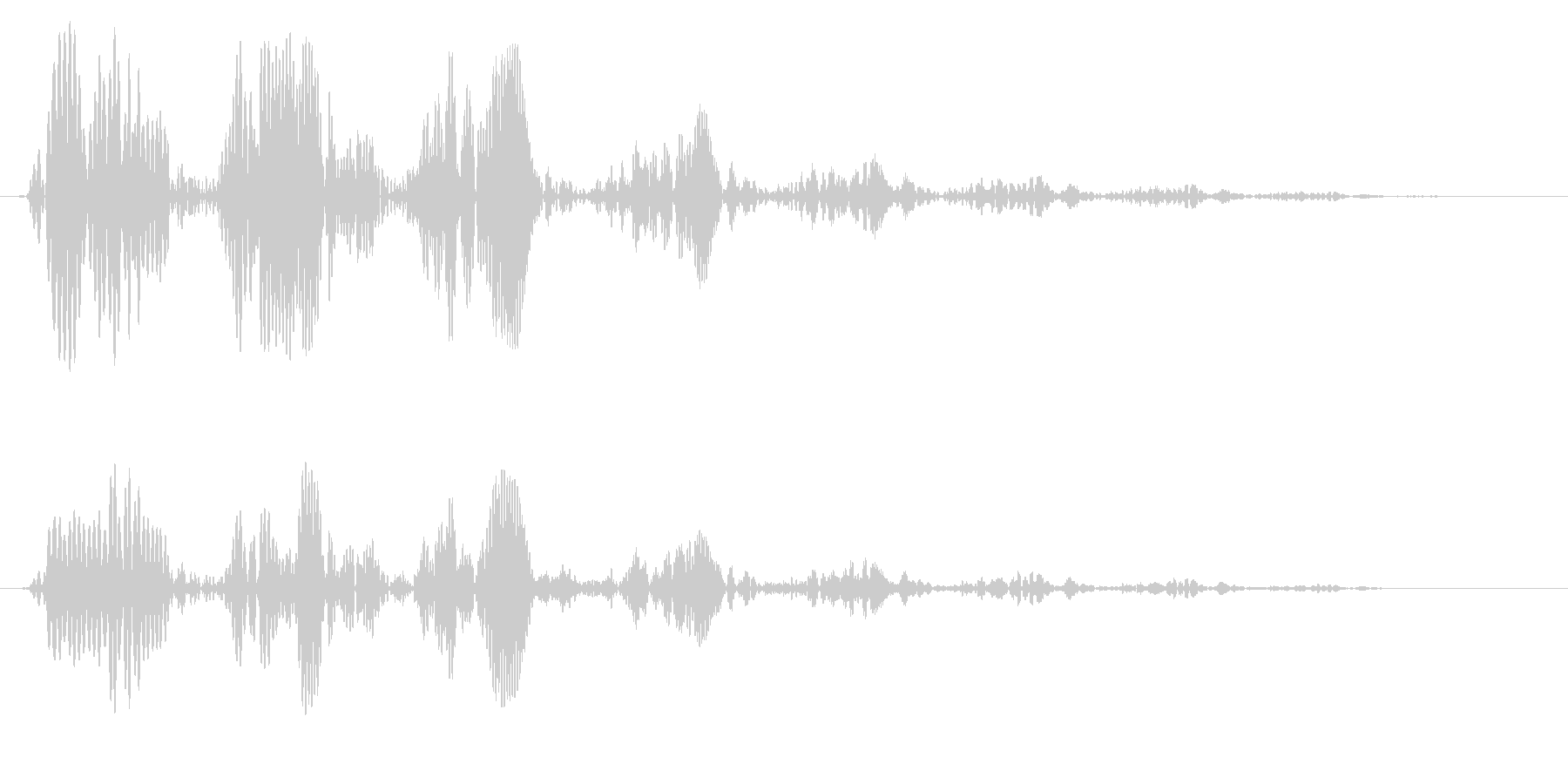 水のなかから聞こえるような排気音の未再生の波形