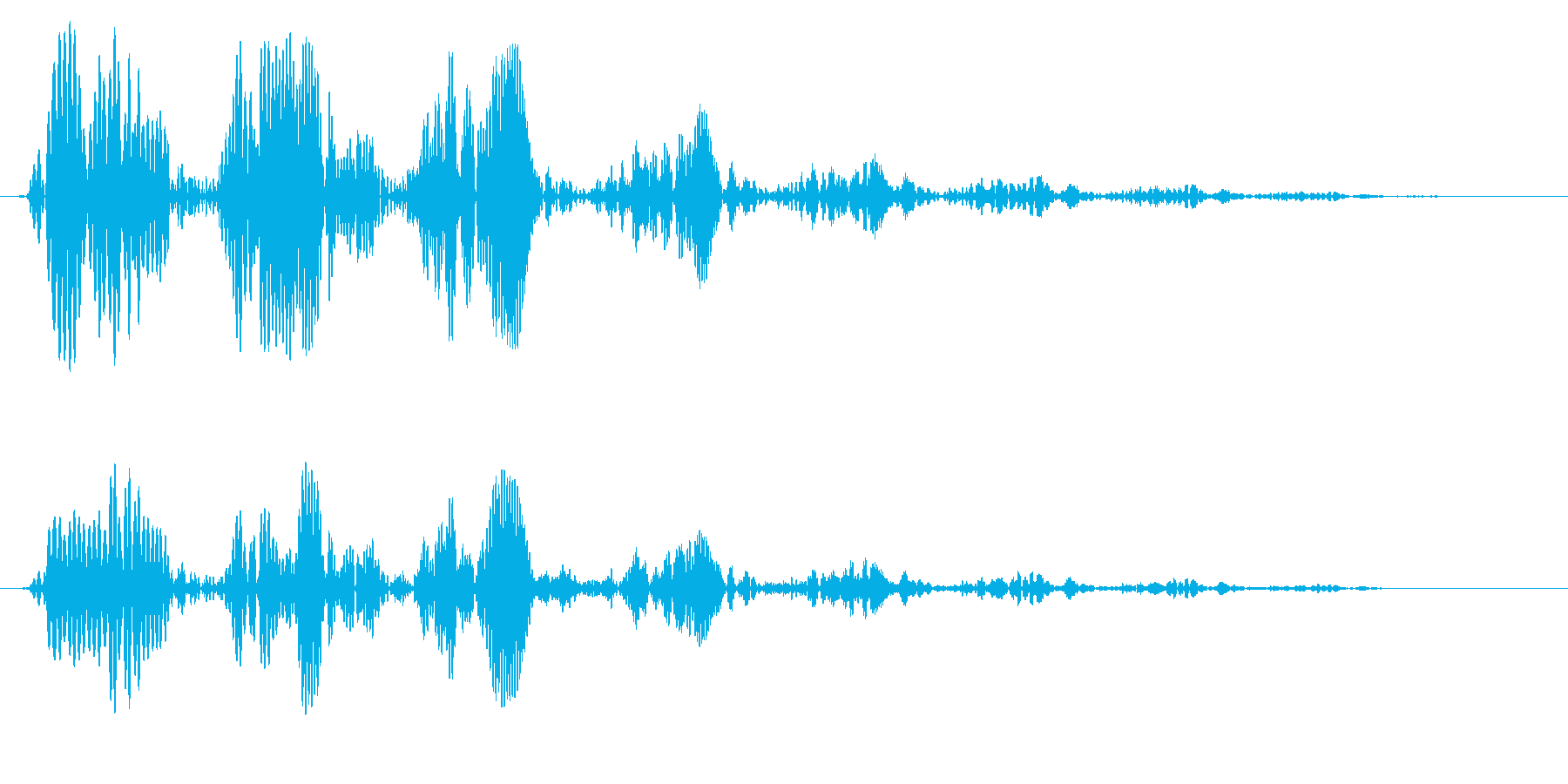 水のなかから聞こえるような排気音の再生済みの波形