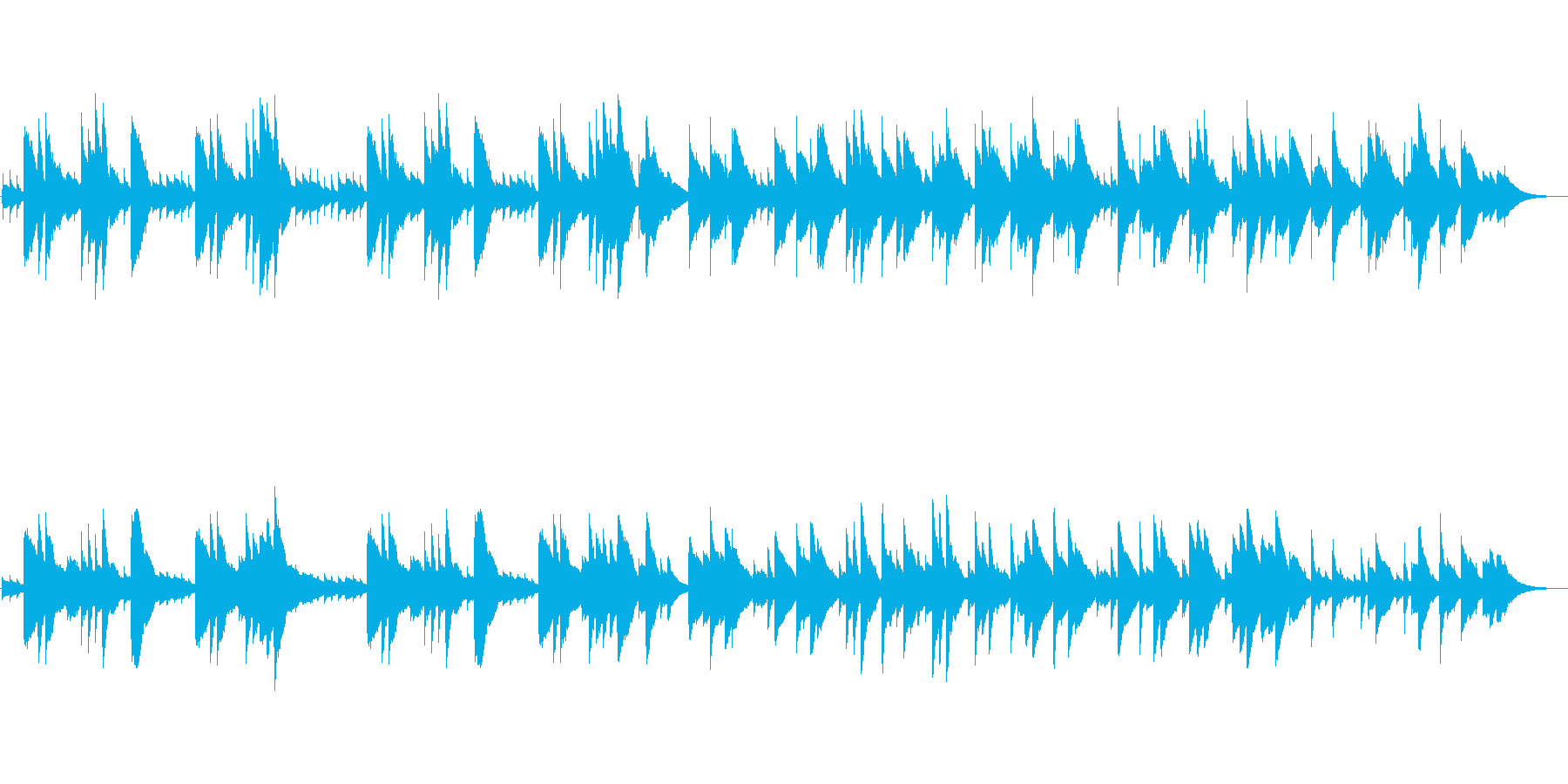 回想や思い出をイメージしたオルゴール曲の再生済みの波形