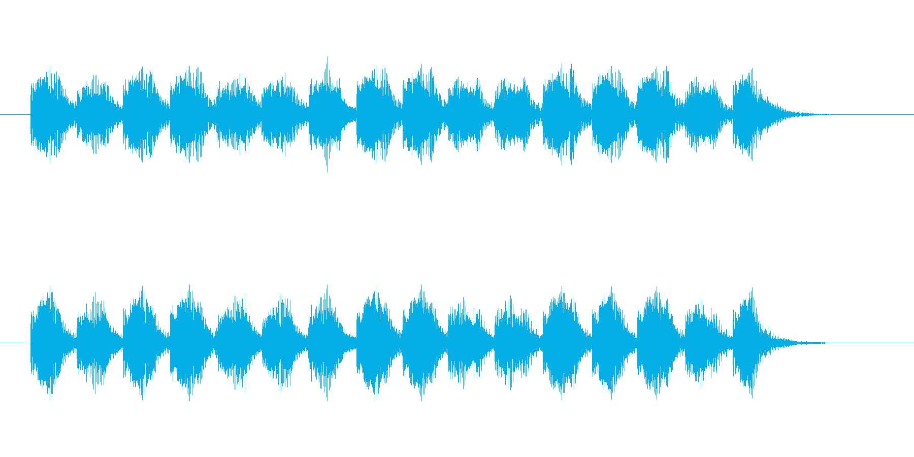 ブーブーブーというアラート音の再生済みの波形