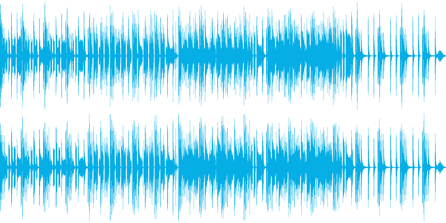 のんびりほんわかしたリコーダー楽曲ループの再生済みの波形