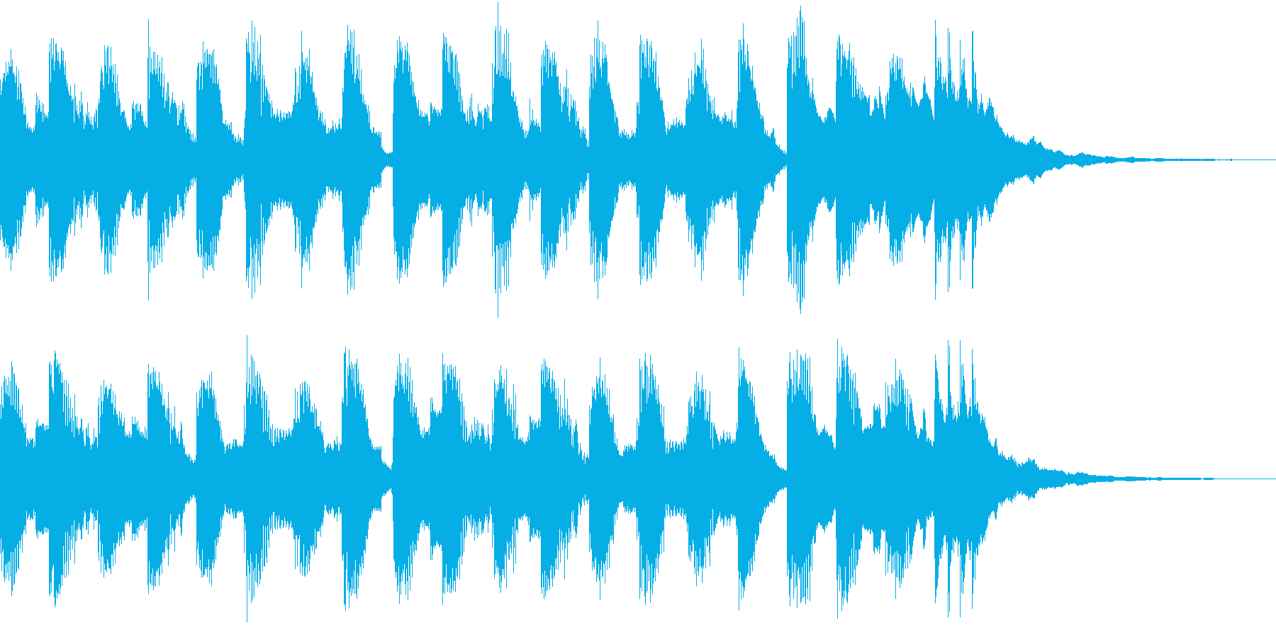 軽快で疾走感があるテクノ系のシンセ曲の再生済みの波形