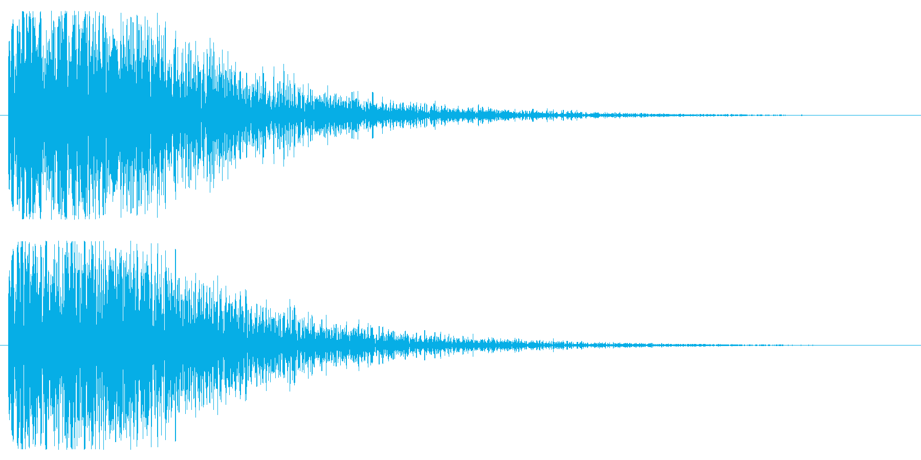 銅鑼(ドラ)を使ったインパクト音の再生済みの波形