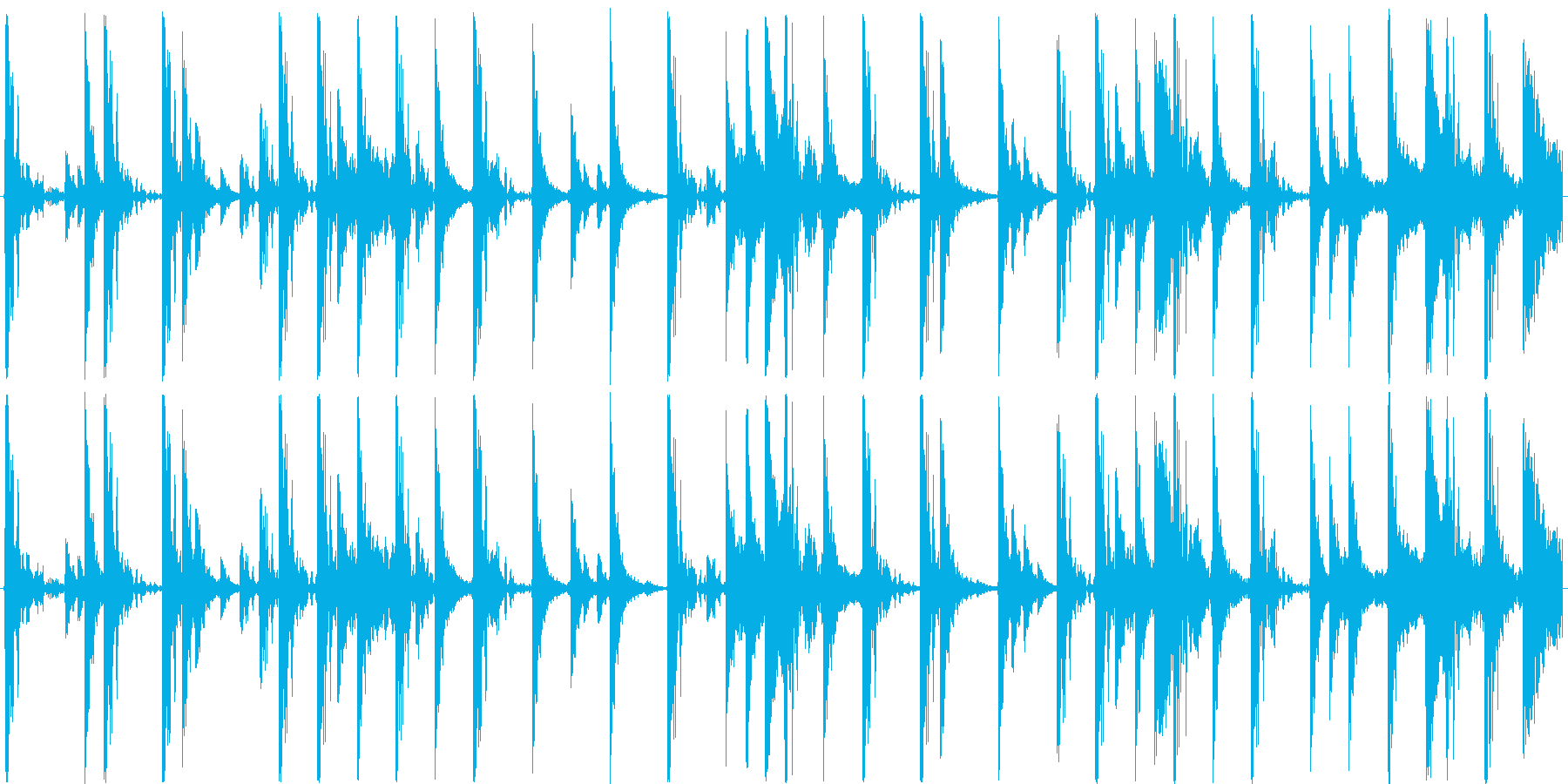 ロックのドラムをイメージした楽曲です。の再生済みの波形