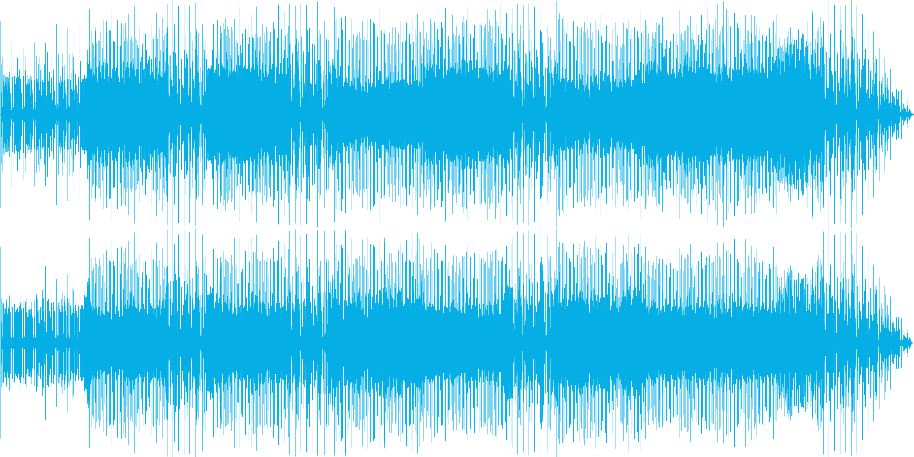 映像を邪魔しないクールなバンド系BGMの再生済みの波形