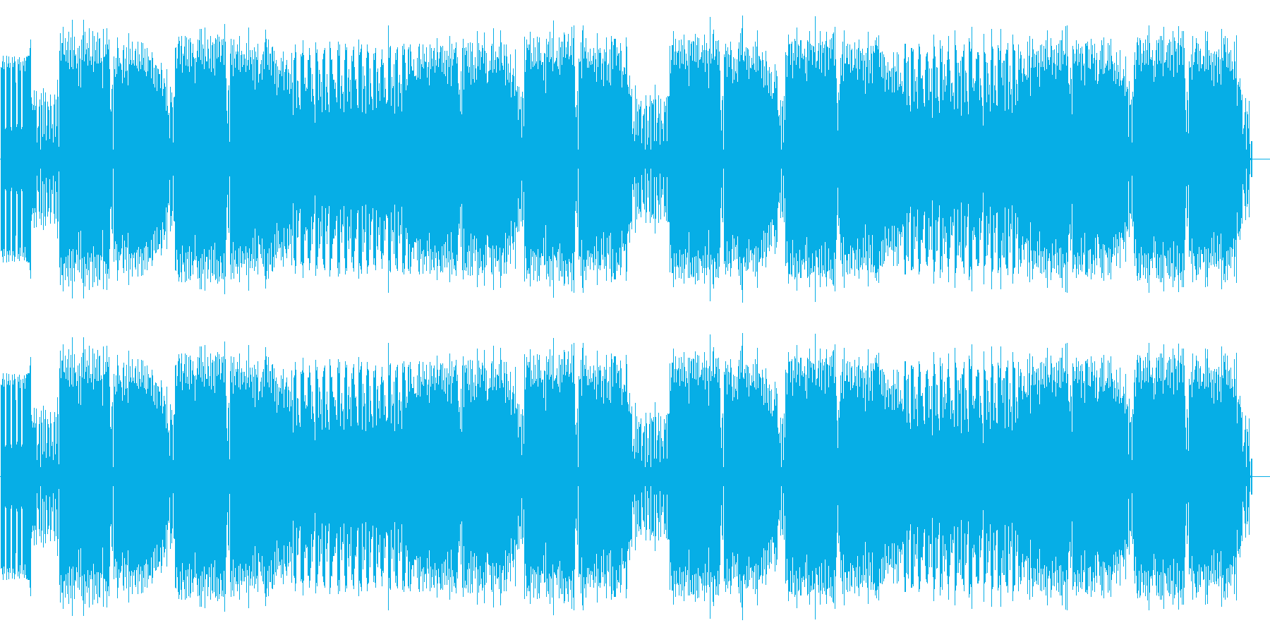 ファミコン音源を用いた戦闘BGMの再生済みの波形