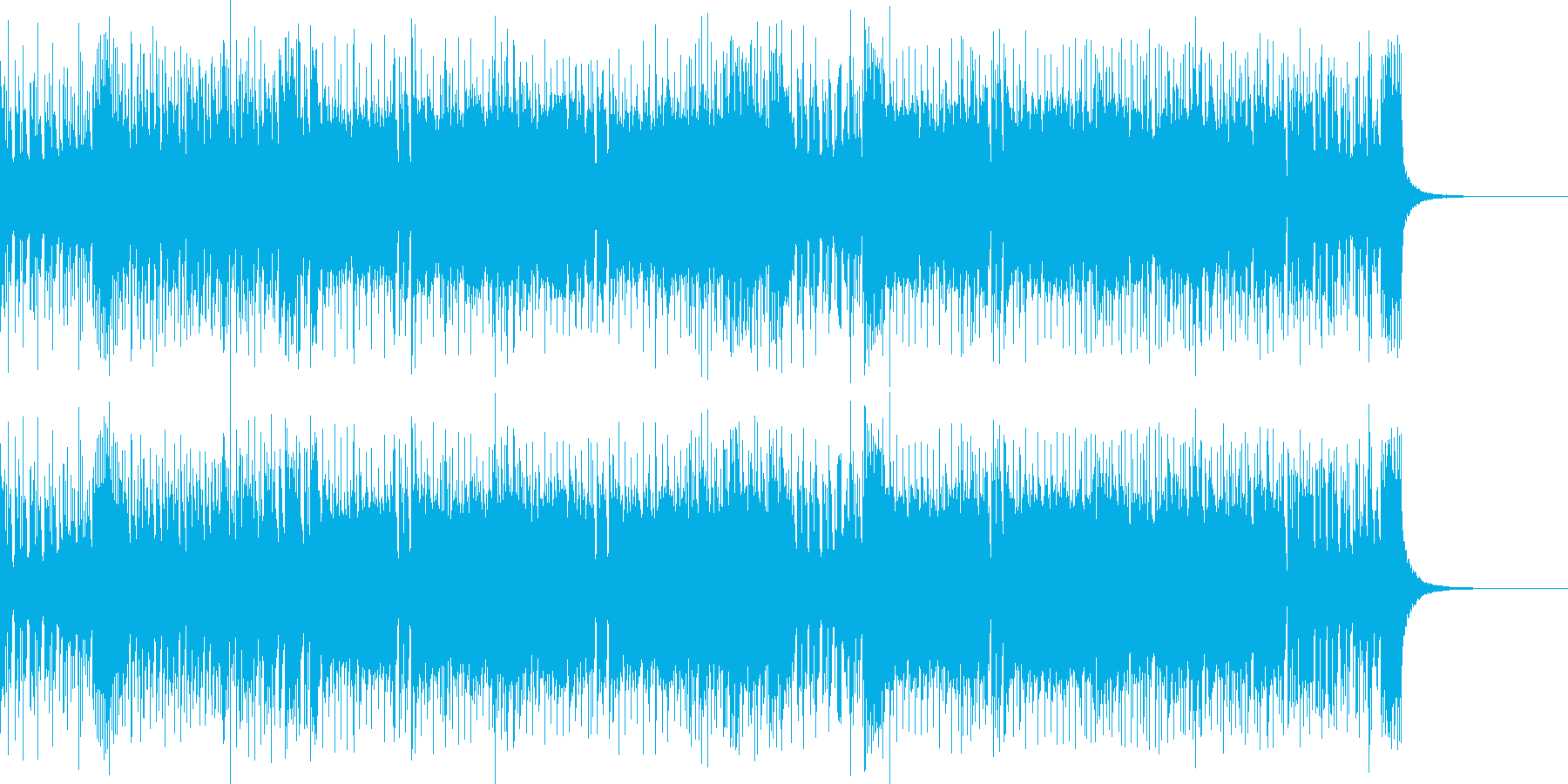 ノリのいいロック調の曲の再生済みの波形