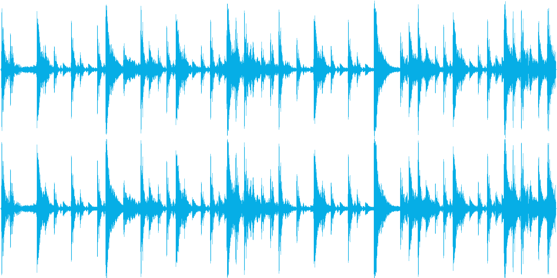 ロックのドラムをイメージした楽曲です。の再生済みの波形