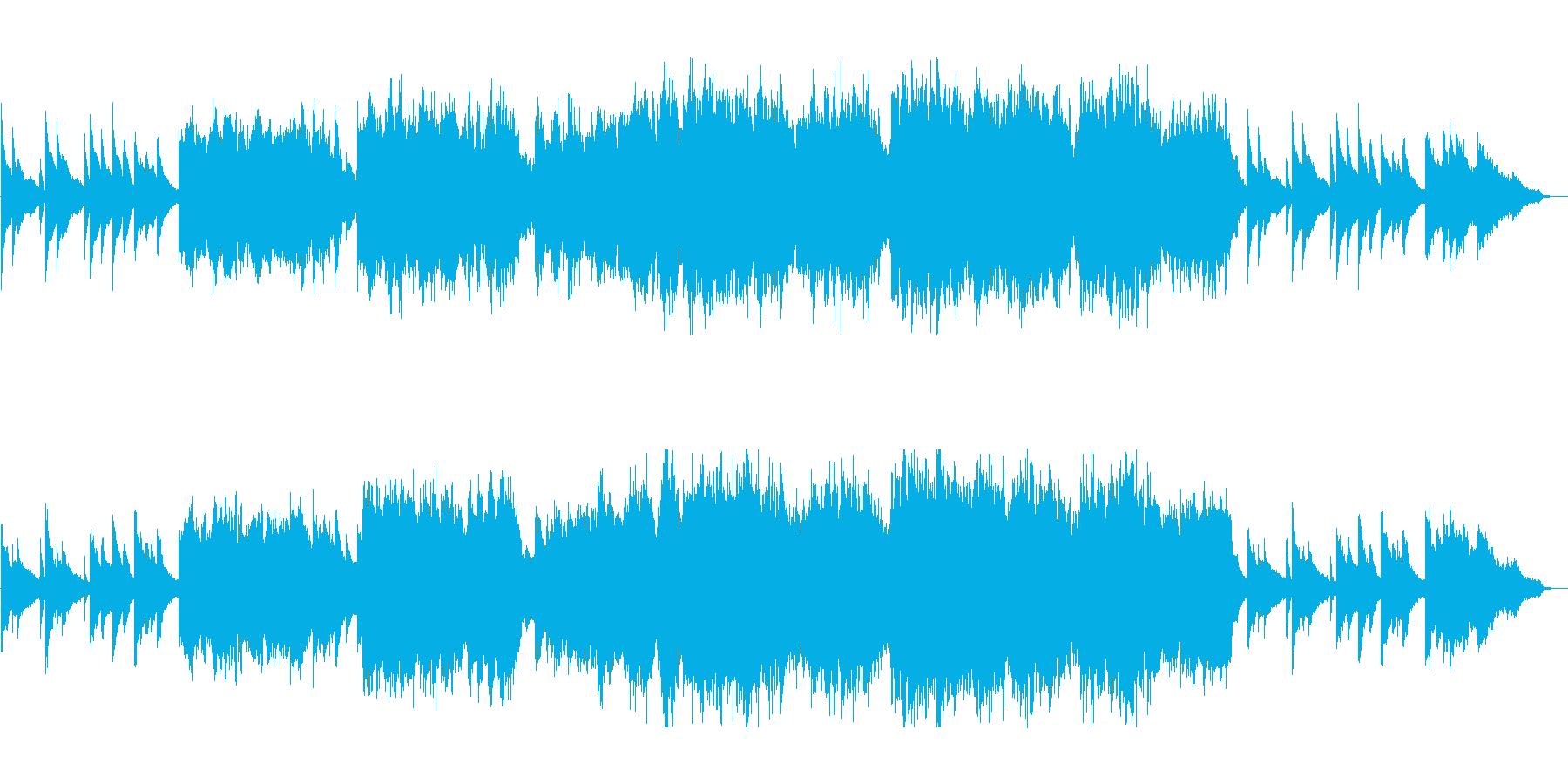 穏やかで温もりあるバイオリンとピアノ曲の再生済みの波形