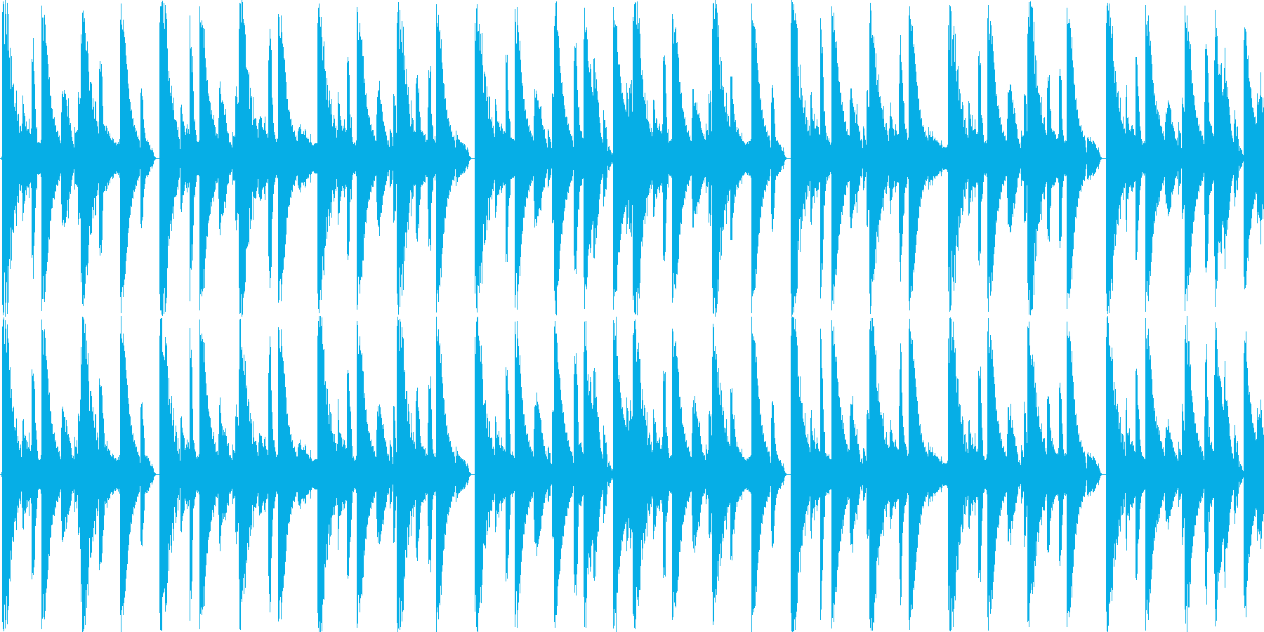 ハウスのリズムを基本にした楽曲です。の再生済みの波形
