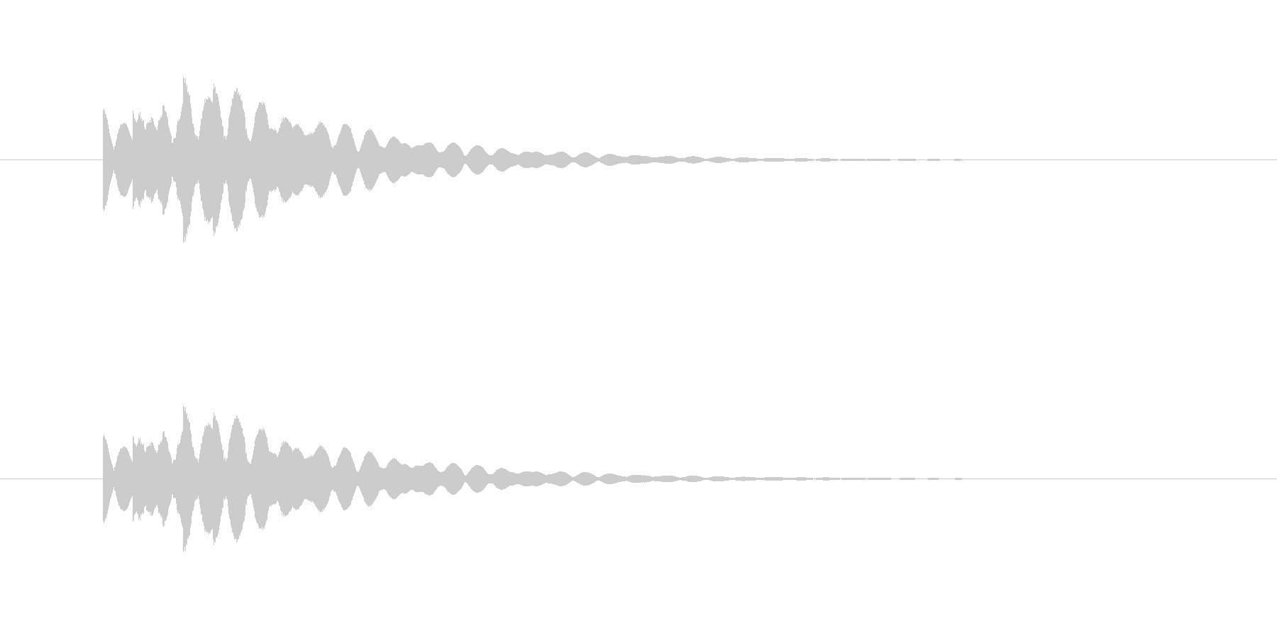 ピポーン(高めに響く決定音)の未再生の波形