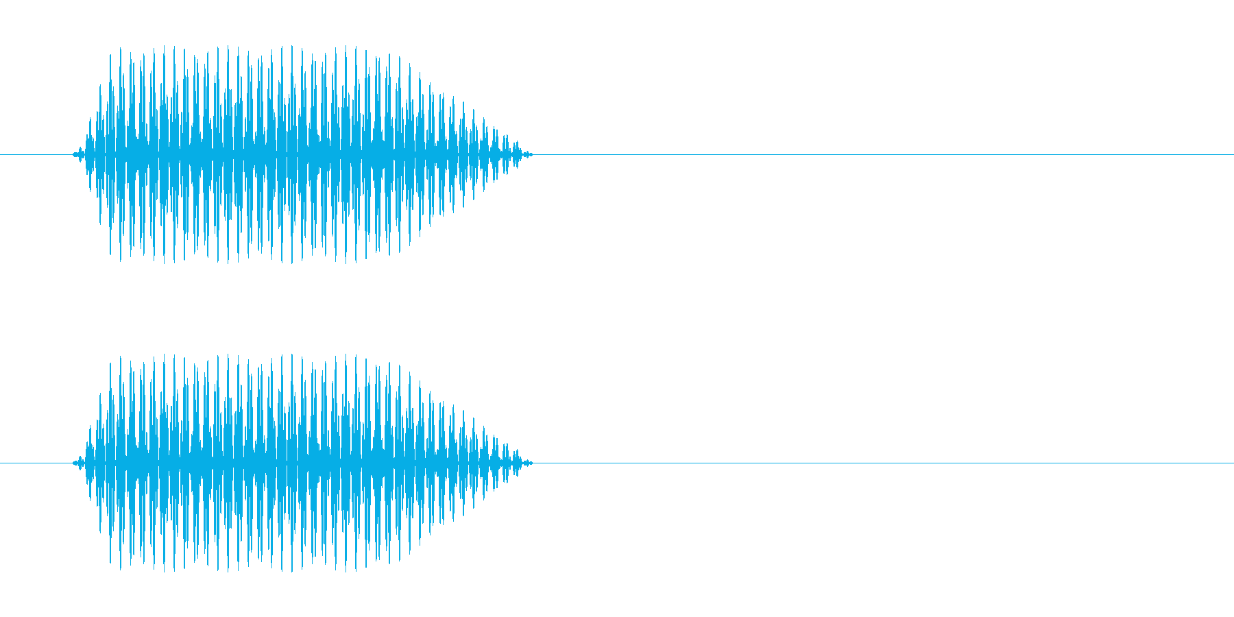 ピッ(電話のキー音)の再生済みの波形