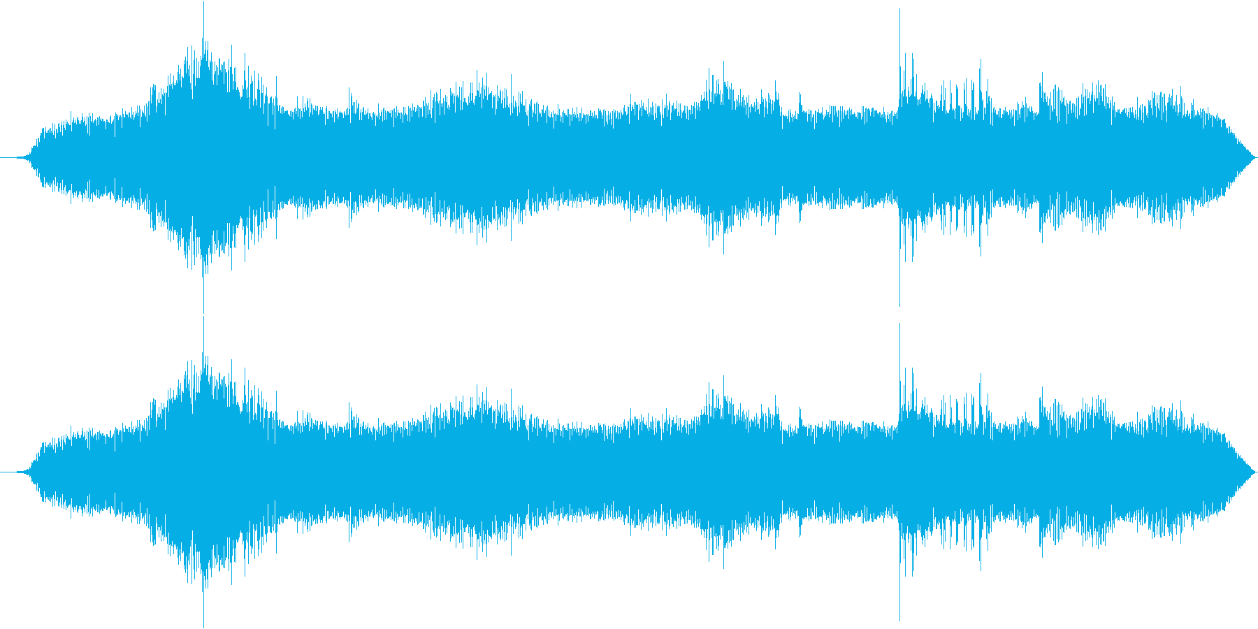 壊れた機械が発する音の再生済みの波形