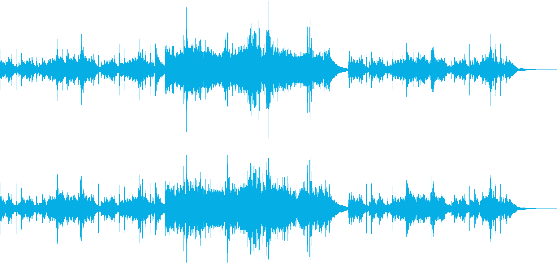 古筝と打楽器を使った中国的な曲の再生済みの波形
