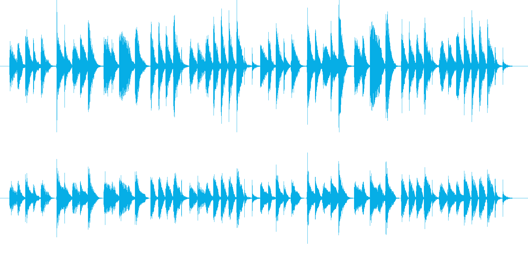 軽快する音楽BGMの再生済みの波形
