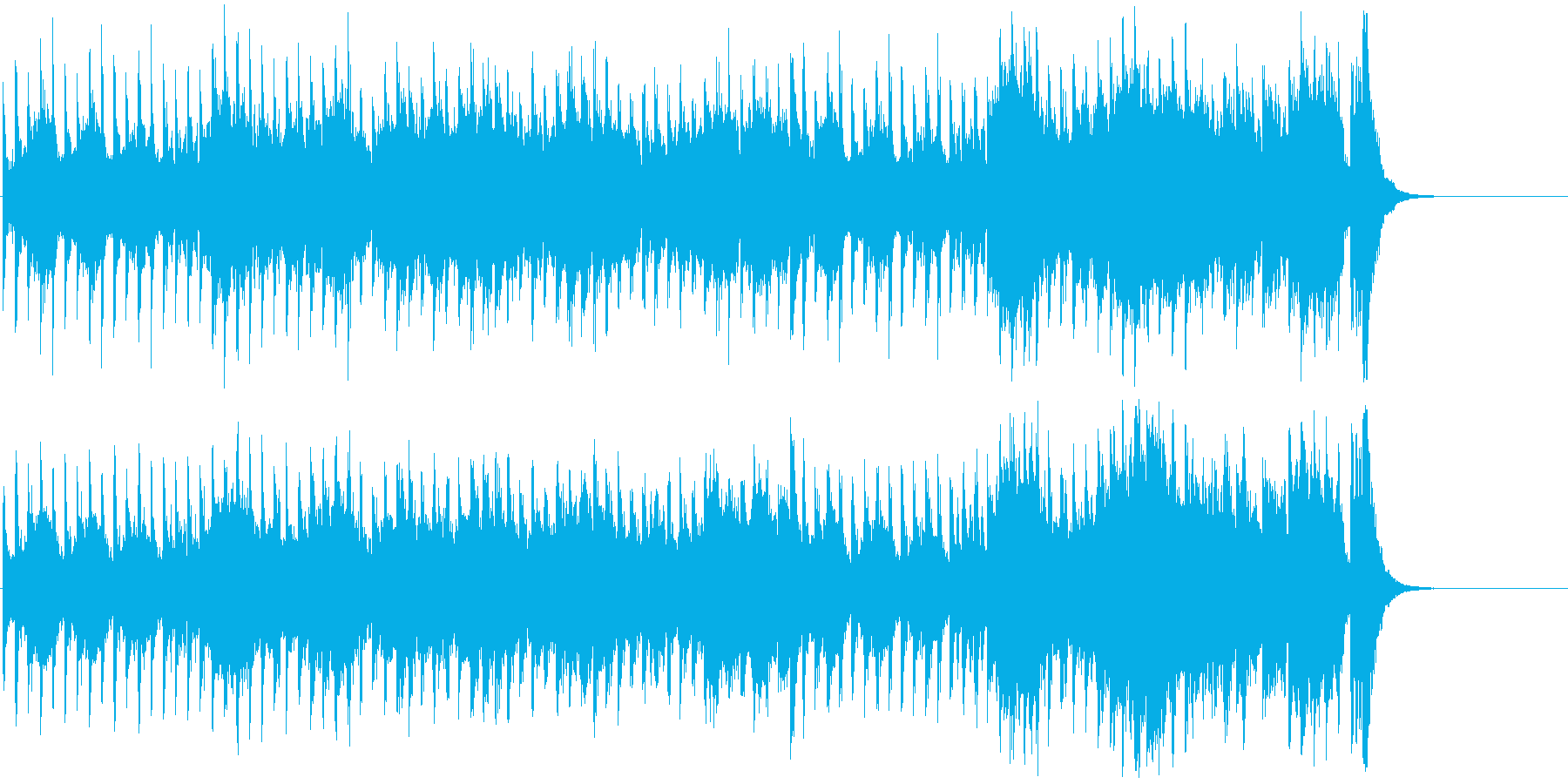 行進曲風の勇壮なオーケストラの再生済みの波形