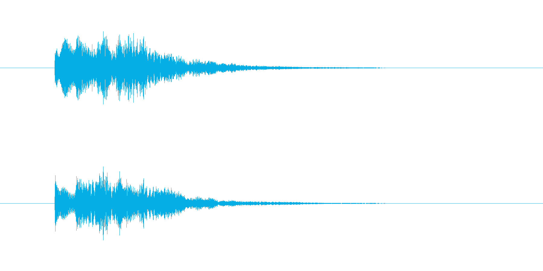 タラリランという透明感のある決定音の再生済みの波形
