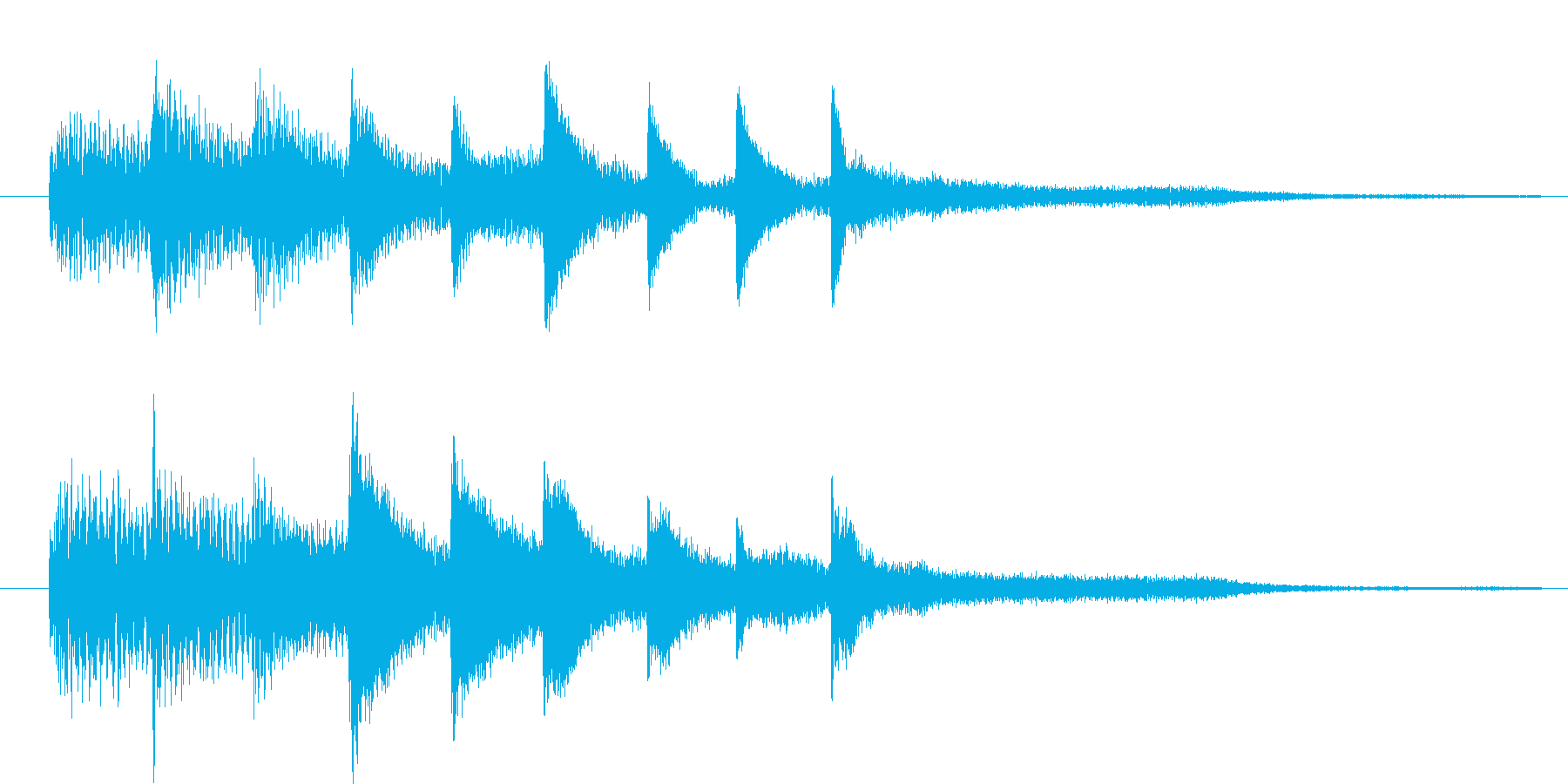 ピアノ転回音3の再生済みの波形