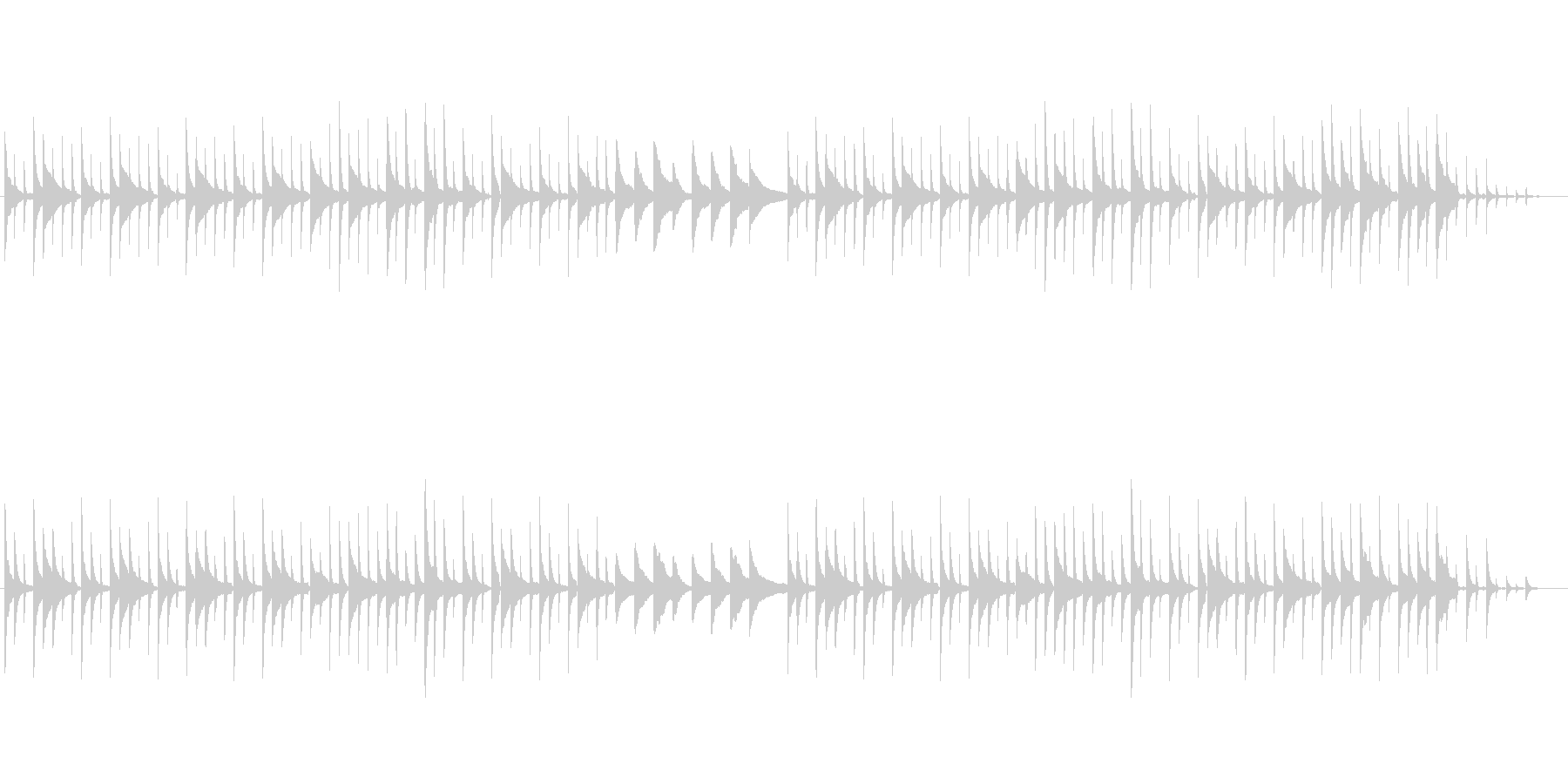 静かで不規則なピアノの曲の未再生の波形
